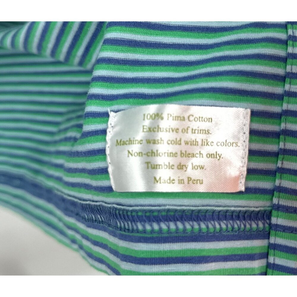 Turtleson Polo Shirt XL Golf Green Blue Striped Ruth Lake Cup‎ - Picture 4 of 7